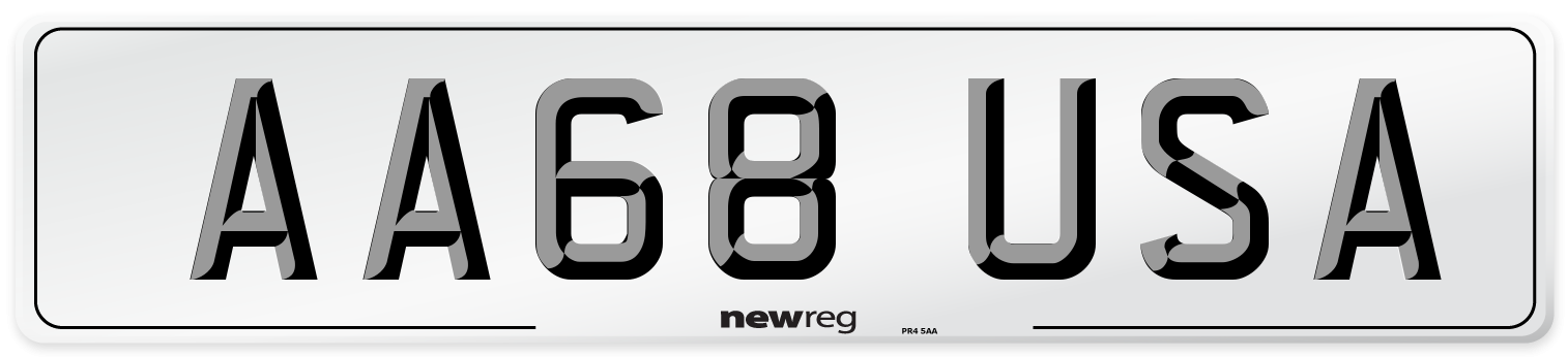 AA68 USA Number Plate from New Reg